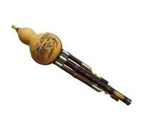 Traditional Hulusi Instrument Black Zhu Gourd Flauta Hulusi Bass C/D Three Tone Hulusi Flute Folk Instrument Professional Calabash(Bass d)