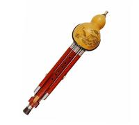 Traditional Hulusi Instrument Ebony/Rosewood Pipe Three Tone Professional Hulusi Flute Gourd Flauta Crashproof Flute Hulusi(Rosewood,G)