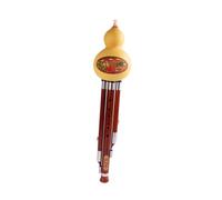 Traditional Hulusi Instrument Natural Rosewood Gourd Folk Instrument Beginners Play Gourd Three-tone Gourd(C,Hulusi)