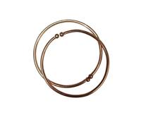 Traditional Indian Children's Copper Wrist Kada Bangles, 2 Piece Set, 1.5 Inch, for Festivals, Bharatanatyam, Temple, Daily Wear