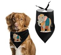 Traditional Indian Dressed Elephant Funny Dog Bandana Soft Triangle Pet Bibs Summer Puppy Scarf Tie Neckerchief for Dogs Cats Pets