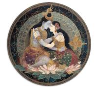 Traditional Indian Tantric Painting Style Jigsaw Puzzles Challenge Toy Educational Games Home Decoration for Adults& Teenager Age 14 Years Up 1000pcs (67.5x67.5cm)