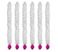 Traditional Indian Wedding Party Decoration Artificial Jasmine And Lotus String White Jasmine With Pink Lotus Buds - Style Speaks ` (20, 5 Feet)