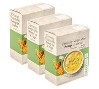 Traditional Instant Creamy Vegetable Soup in a Cup Mix with Croutons, 83 Calories Per Sachet, Vegetarian - Set of 3 Boxes (3x4pk)
