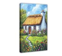 Traditional Irish Cottage Art Print Canvas Poster Wall Art Print Picture Paintings 20x30inch(50x75cm)