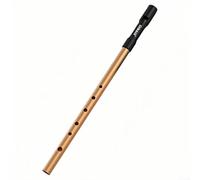 Traditional Irish Tin Penny Whistle in C or D Key6-Hole Aluminum Alloy ABS Folk Wind Instrument for Woodwind Players and Beginners(Gold C)