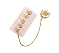 Traditional Islamic Cultural Emblems Set Buttons Fashion Brooch Alloy Texture Perfect for Men Accessories Clothing Star and Moon Accessories Accessories, H, As described