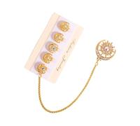 Traditional Islamics Cultural Emblems Buttons Set Fashion Brooch Alloy Texture Perfect For Men Garment Accessories Muslims Star And Pins Set