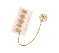 Traditional Islamics Cultural Emblems Buttons Set Fashion Brooch Alloy Texture Perfect For Men Garment Accessories Muslims Star And Pins Set