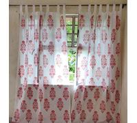 Traditional Jaipur Block Print Fabric Curtain Window Treatment Set Door Hanging Drape Balcony Room Bohemian Decor Curtain Set of 2-80 x 40 inches or 80 x 26 inches Each (80 x 26 inches (2))