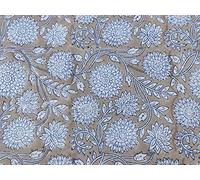 Traditional Jaipur Block Printed Cotton Fabric, Hand Printed Indian Fabric, Soft Cotton Fabric by The Yard Fabric, Jaipuri Kurti Print Fabric for Scarves, Summer Dress Fabric (2.5 Yards)