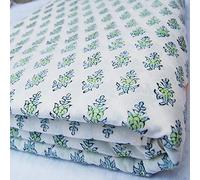 Traditional Jaipur Block Printed Cotton Fabric Hand Printed Indian Fabric, Soft Cotton Fabric by The Yard Fabric, Jaipuri Kurti Print Fabric for Scarves, Summer Dress Fabric (10 Yards)