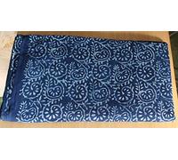 Traditional Jaipur Hand Block Printed Cotton Fabric, Perfect for Dressmaking, Quilting, Crafts, 100% Cotton, Blue, 5 Yards