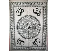 Traditional Jaipur Om Mandala Wall Art Poster, Hippie Wall Tapestry, Indian Dorm Decor, Boho Wall Art, Bohemian Wall Hanging, Size 30"x40", Good Luck Poster or Wall Sticker