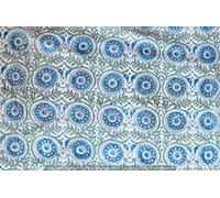 Traditional Jaipur Printed Cotton Fabric by The Yards, Indian Print Fabric Cloth for SummerDress, Kurti,Cushion, Sofa Cover, Scarf. (50 Yards)