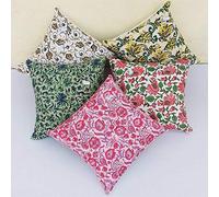 Traditional Jaipur Set of 5 Block Print Fabric Indian Cushion Covers Decorative Throw Cushion Covers Handmade Outdoor Cushion Cover Boho Cushion Shams (20 x 20 Inches)