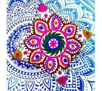 Traditional Jaipur Suzani Embroidered Pillow Cover, Indian Outdoor Cushions, Decorative Throw Pillow Case, Pom Pom Cushion Cover 16x16, Boho Pillow Shams