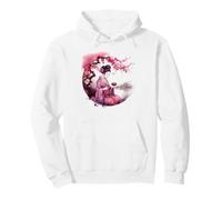Traditional Japanese art Geisha and cherry blossom tree Pullover Hoodie