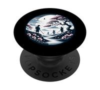 Traditional Japanese Landscape Cherry Blossom Samurai PopSockets Adhesive PopGrip
