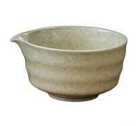 Traditional Japanese Matcha Bowl Chawan 500ml Handmade Ceramic Tea Ceremony Bowl, with Pouring Spout and Shiny Glaze, for Authentic Matcha Latte(G)