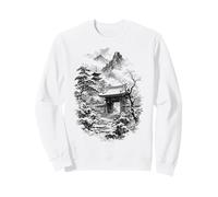Traditional Japanese Nature with Mountains and Temples Sweatshirt