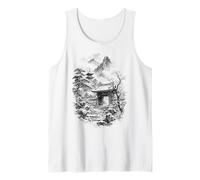 Traditional Japanese Nature with Mountains and Temples Tank Top