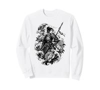 Traditional Japanese Samurai Woman in Irezumi Style Sweatshirt