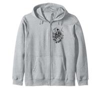 Traditional Japanese Samurai Woman in Irezumi Style Zip Hoodie