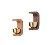Traditional Japanese Style Brass Wind Chime, Wooden Bell Door Ornament with Magnetic Pendant, Decorative Housewarming Gift