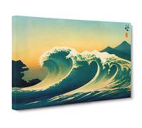 Traditional Japanese Wave Vol.1 Canvas Print | Gallery Wrapped 30mm Frame Wall Art | 30x20 inches | Ready to Hang | Asian Seascape Picture | Living Room Bedroom Lounge Office