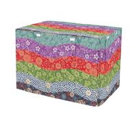 Traditional Japanese Waves Florals Crate Cover with Mesh Windows Wind-Resistant Dog Create Cover Medium