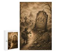 Traditional Jigsaw Puzzle for Adults, 1000 PCS, 404 Page Not Found Tombstone Design, Classic Jigsaw Entertainment for The Home, at Home