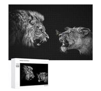 Traditional Jigsaw Puzzle for Adults, 1000 PCS, Angry Lions Design, Versatile Leisure for Adults Who Enjoy Jigsaws, at Home
