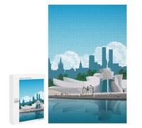 Traditional Jigsaw Puzzle for Adults, 1000 PCS, Bilbao Travel Print Design, A Detailed Puzzle Experience for Adult Hobbyists