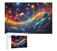 Traditional Jigsaw Puzzle for Adults, 1000 PCS, Colorful Cosmic Landscape Design, Classic Jigsaw Entertainment for The Home, at Home