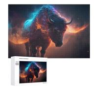 Traditional Jigsaw Puzzle for Adults, 1000 PCS, Cosmic Bull in Space Design, A Relaxing Challenge for Adult Puzzle Enthusiasts
