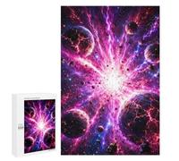 Traditional Jigsaw Puzzle for Adults, 1000 PCS, Cosmic Explosion with Planets Design, Classic Jigsaw Entertainment for The Home, at Home