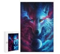 Traditional Jigsaw Puzzle for Adults, 1000 PCS, Cosmic Wolf Portrait-4 Design, A Mindful Leisure Activity for Puzzle Lovers, at Home