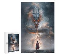 Traditional Jigsaw Puzzle for Adults, 1000 PCS, Dragon's Ascension Epic Fantasy Art Design, An Absorbing Project for Relaxed Weekends, at Home
