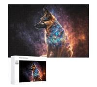 Traditional Jigsaw Puzzle for Adults, 1000 PCS, Galactic Guardian Cosmic Dog Artwork Design, Classic Jigsaw Entertainment for The Home, at Home