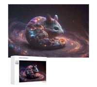 Traditional Jigsaw Puzzle for Adults, 1000 PCS, Galactic Mouse Cosmic Whiskers Design, Screen-free Entertainment for Adults And Families