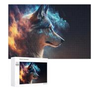 Traditional Jigsaw Puzzle for Adults, 1000 PCS, Galactic Wolf Cosmic Energy Design, Screen-free Entertainment for Adults And Families