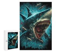 Traditional Jigsaw Puzzle for Adults, 1000 PCS, Jaws The Megalodon Strikes Back Design, Classic Jigsaw Entertainment for The Home, at Home