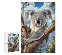 Traditional Jigsaw Puzzle for Adults, 1000 PCS, Koala in Eucalyptus Tree Design, Classic Jigsaw Entertainment for The Home, at Home