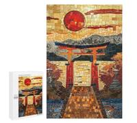 Traditional Jigsaw Puzzle for Adults, 1000 PCS, Sacred Torri Path Mosaic Design, Classic Jigsaw Entertainment for The Home, at Home