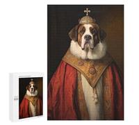 Traditional Jigsaw Puzzle for Adults, 1000 PCS, Saint Bernard The Pope Design, An Engaging Indoor Activity for Quiet Evenings, at Home