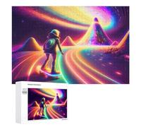 Traditional Jigsaw Puzzle for Adults, 1000 PCS, Skating through The Cosmos Design, An Enjoyable Family Activity for Time Spent Together
