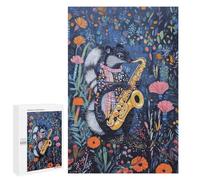 Traditional Jigsaw Puzzle for Adults, 1000 PCS, Skunk Playing Saxophone Design, A Focused Activity for Patient Adult Puzzlers, at Home