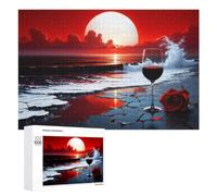 Traditional Jigsaw Puzzle for Adults, 1000 PCS, Wine And Waves Design, An Engaging Indoor Activity for Quiet Evenings, at Home