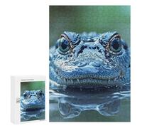 Traditional Jigsaw Puzzle for Adults, 300 PCS, Alligator in Water Close-Up Design, Classic Jigsaw Entertainment for The Home, at Home